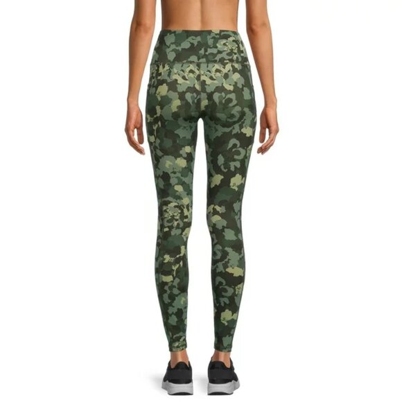 Avia Womens Pull On Camo Print Active Leggings with Side Pockets & Elastic Waist - Picture 4 of 5